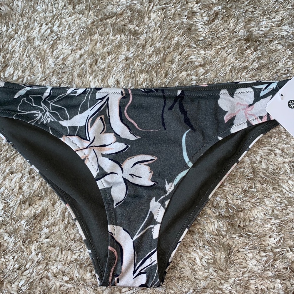 Athleta Aqualux Wildflower Mid Rise Bikini Bottoms